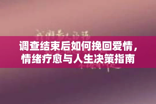 调查结束后如何挽回爱情，情绪疗愈与人生决策指南