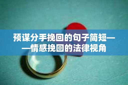 预谋分手挽回的句子简短——情感挽回的法律视角