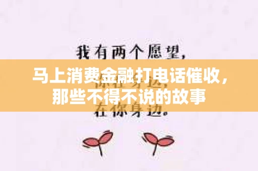 马上消费金融打电话催收，那些不得不说的故事