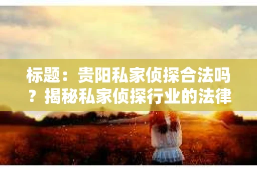 标题：贵阳私家侦探合法吗？揭秘私家侦探行业的法律边界