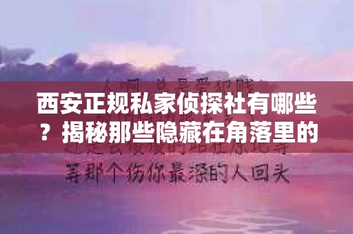 西安正规私家侦探社有哪些？揭秘那些隐藏在角落里的神秘力量