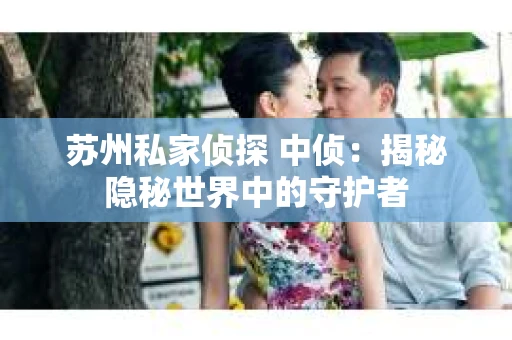 苏州私家侦探 中侦：揭秘隐秘世界中的守护者